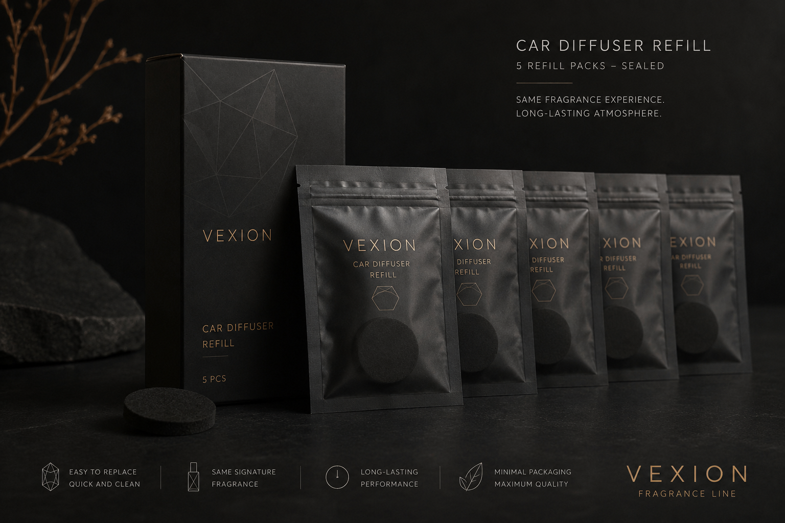 VEXION Atmosphere — ricarica profumatore auto Mineral Sea